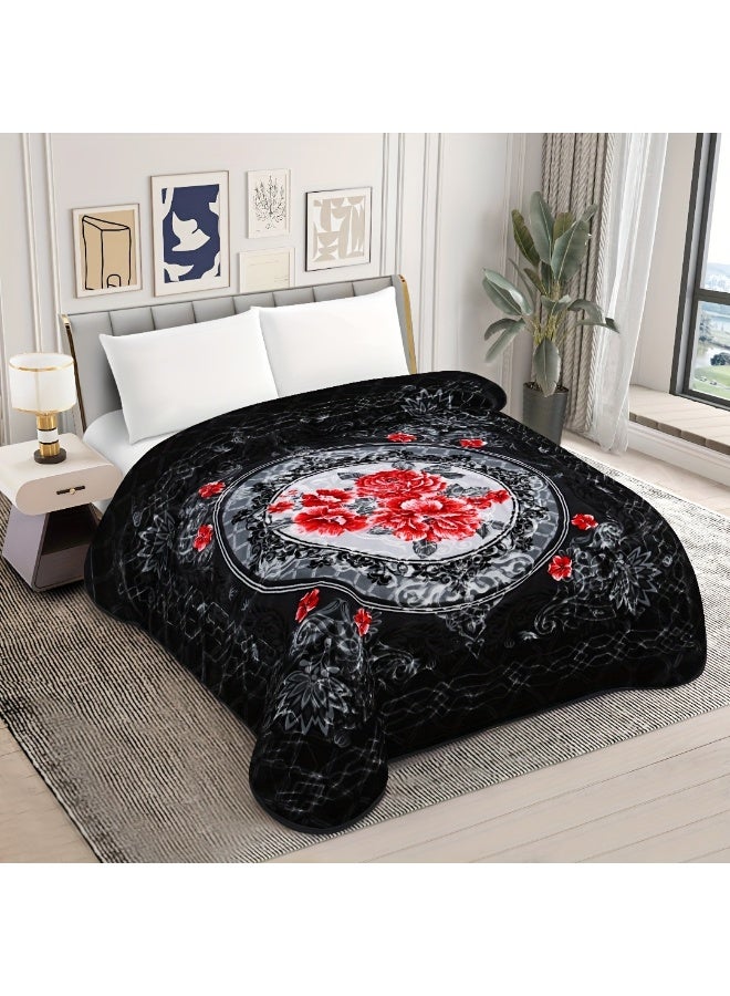 Bleco Black Extra Large and Thick Blanket,Comfortable and Warm Winter Blanket, Size 240X220CM, Suitable for Dormitories, Offices, Sofas, Living Rooms and Bedrooms. - Image 2